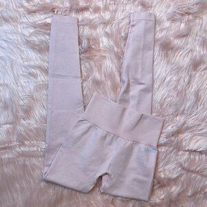 Bo+Tee Cream‎ Pink Full Length High Rise Leggings Size XXS
